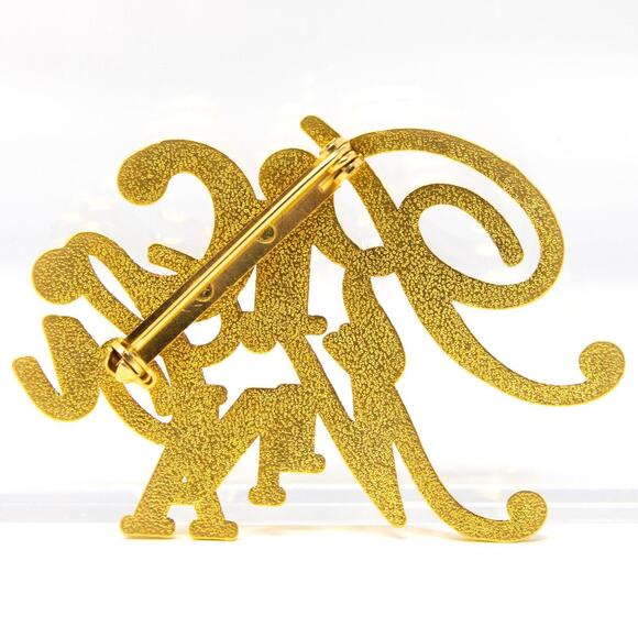 Vintage Large Gold Tone Plated NINA RICCI PARIS Pin Brooch French Designer - Picture 2 of 8